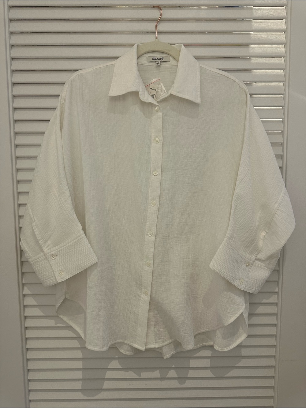 NWT Madewell Cotton Double-Gauze Oversized Shirt